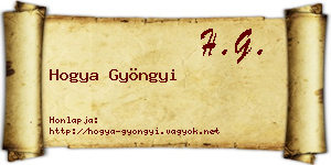 Hogya Gyöngyi névjegykártya